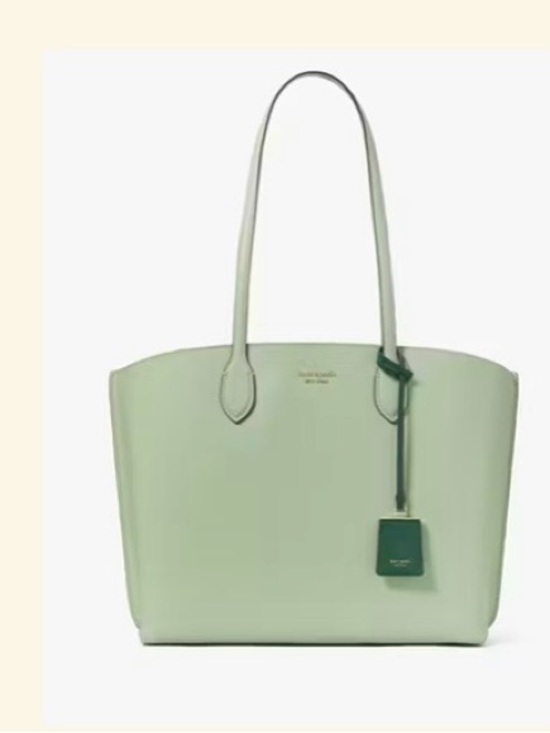 kate spade Handbags - kate spade mint green leather tote with dark green charm